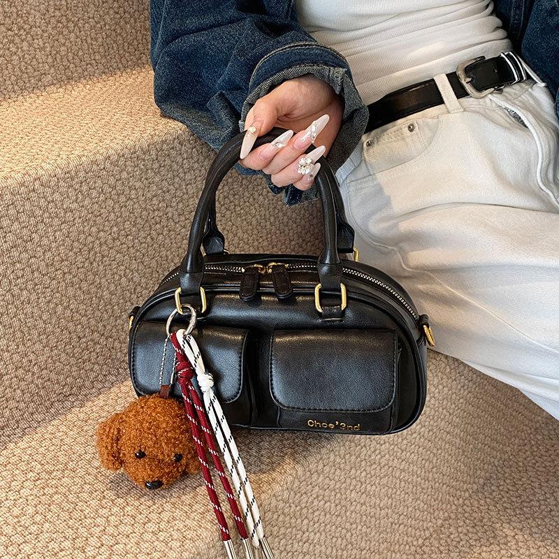 Wholesale Niche Bowling Bag Women's 2025 New Fashion Retro Handbag Versatile Shoulder Messenger Bag