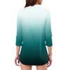Chemise Imprimée Décontractée à Revers et Manches 3/4 pour Femme - Tops à Col en V pour Femme