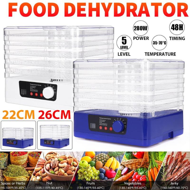 5 Layers Food Dehydrator Fruit Vegetables Herb Meat Dryer Food Electric Drying Machine DIY Pet Meat Snacks Temperature Control