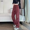 Women's Summer High Waist Wide Leg Work Pants with Multi-Pockets