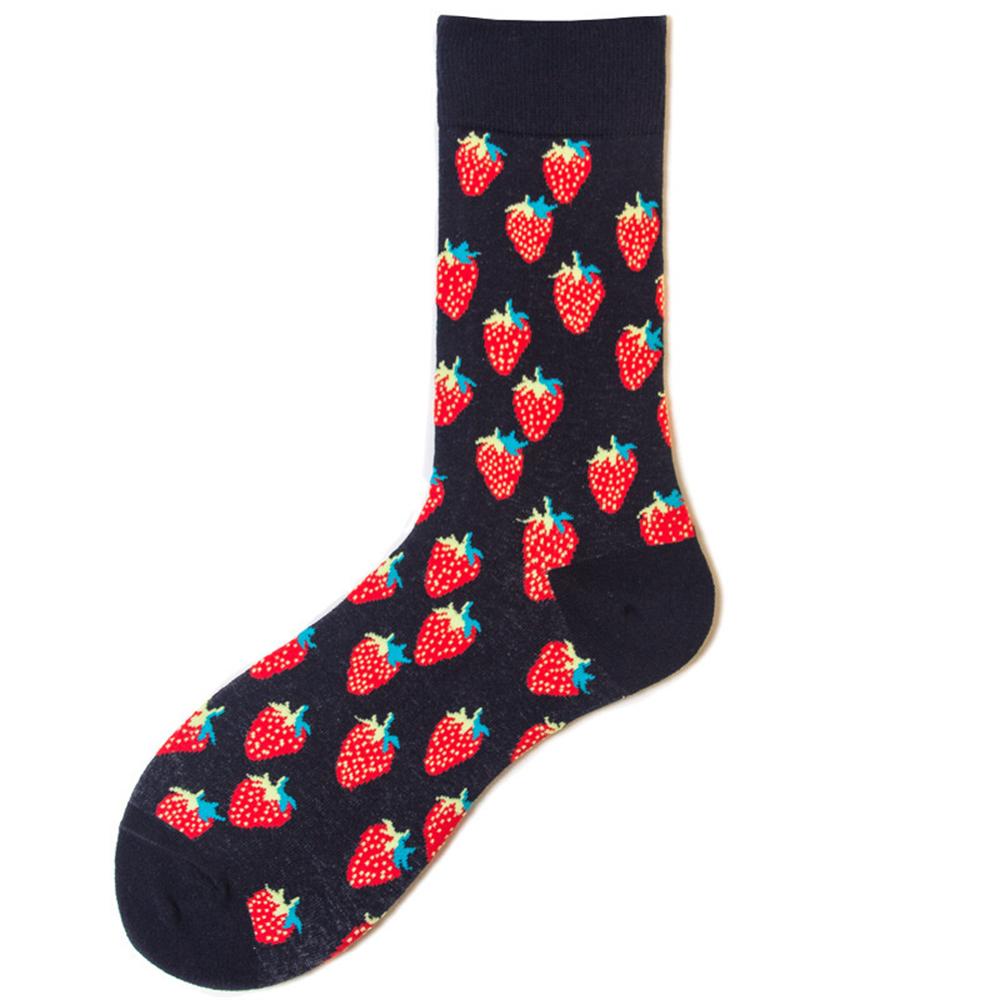 Happy Cherry Lemon Pineapple Strawberry Unisex Fruit Cotton Socks Skateboard Men Fashion Business Hipster Dropship