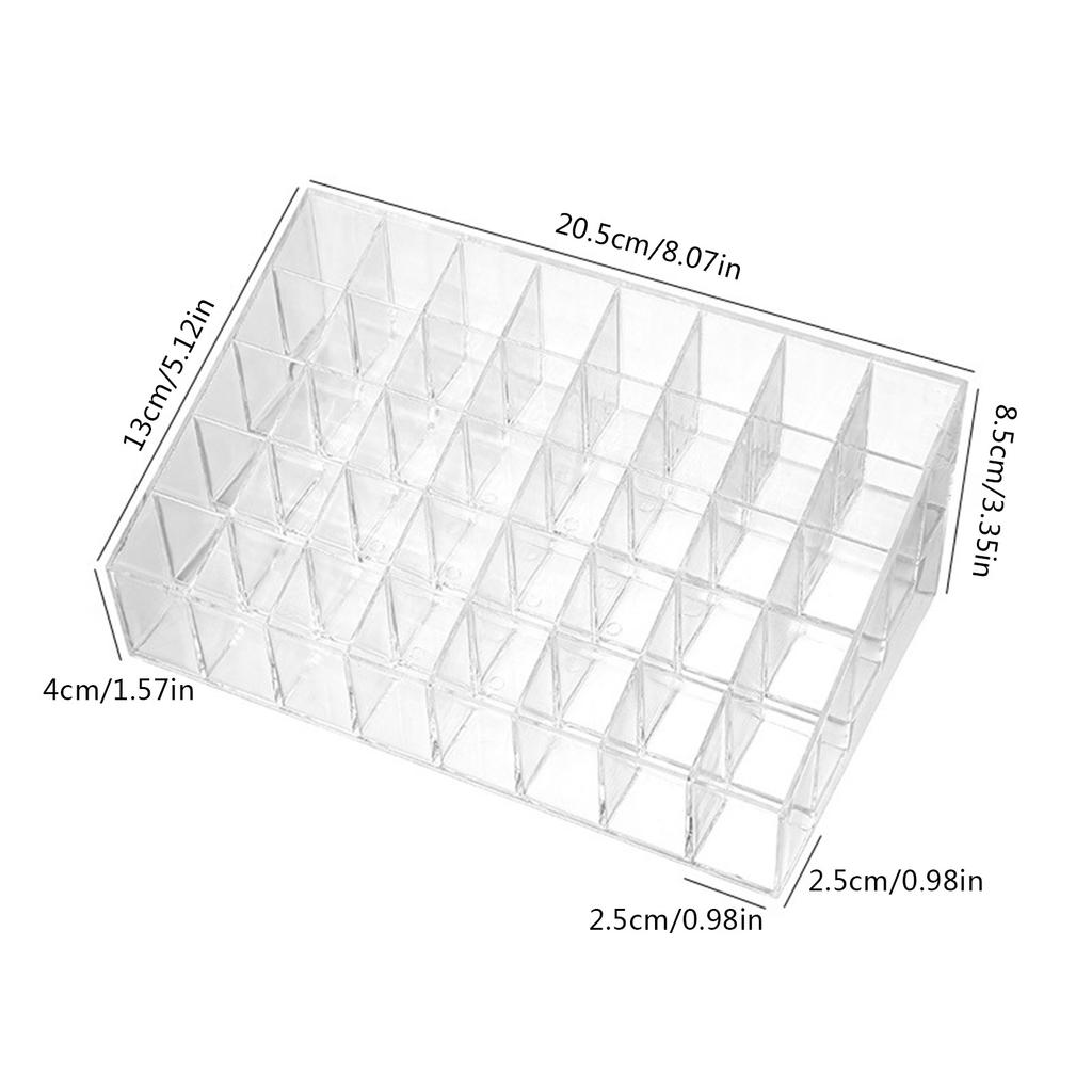 Clear 9/24/36/40 Grids Acrylic Makeup Organizer Lipstick Holder Display Rack Case Cosmetic Nail Polish Make Up Organiser Tool