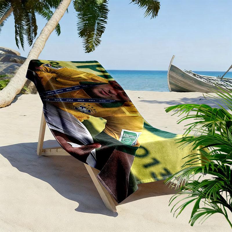 Neymar Jr Print Beach Towel, Large Soft Quick Dry Towel for Beach Camping Swimming
