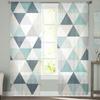 Abstrakte Geometrische Dreieck Tüll Vorhänge Für Wohnzimmer Dekoration Modern Chiffon Transparent Voile Küche Schlafzimmer Fenstervorhang