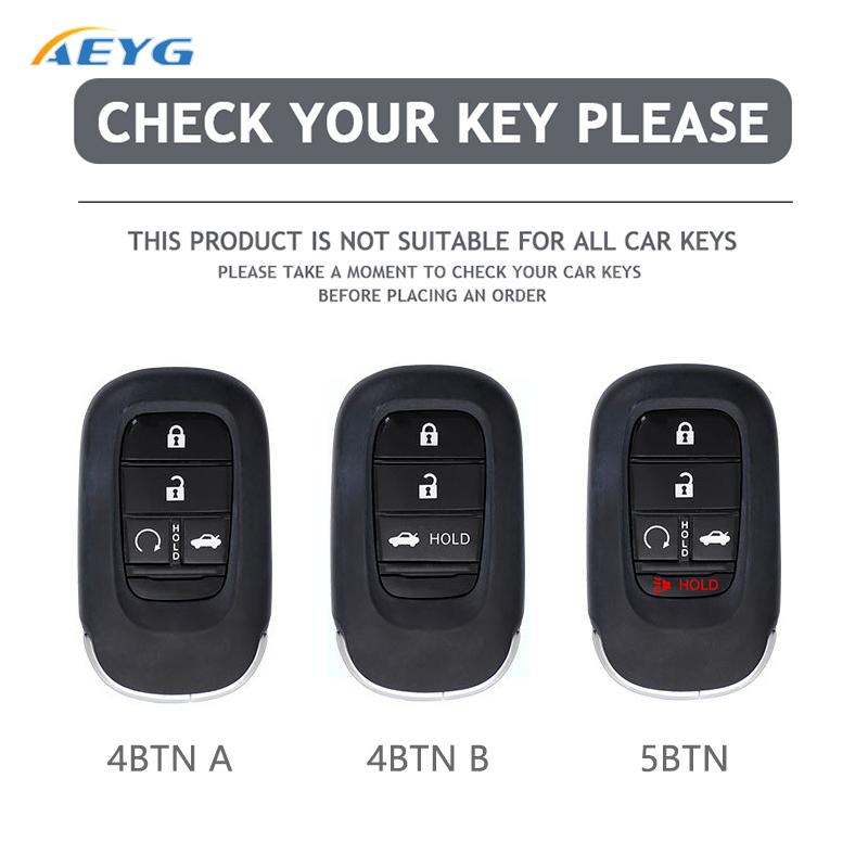 Carbon Fiber Car Key Case Cover For Honda For Civic For Accord For Cr-V For Hr-V For Pilot Pu Accessories