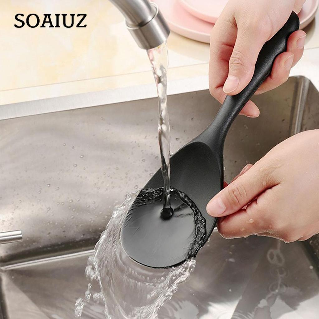 Black Silicone Kitchenware Non-stick Cooking Tool Spatula Ladle Egg Beaters Shovel Spoon Soup Cookware Utensil Kitchen Cookware