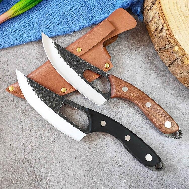 Hand-forged Boning Knife with Sheath High Carbon Steel Meat Cleaver Multi-function Chef's Knife