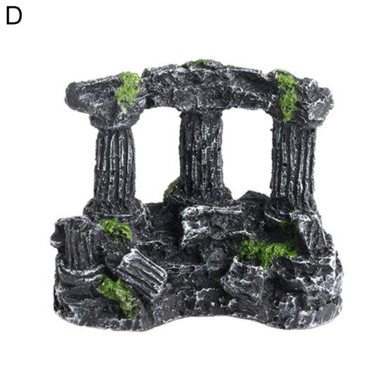 Aquarium Kunstharz Handwerk Antike Relikt Säule Höhle Garnelen Versteck Fischaquarium Ornament