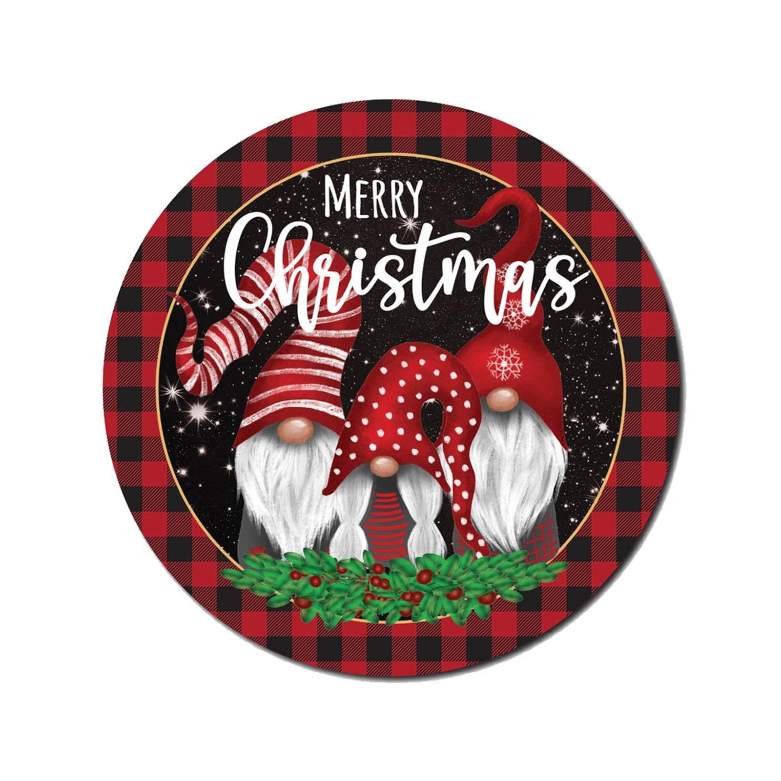 Christmas Decorations, Merry Christmas For Front Door Decor, Wooden Door Hanging Decor With Christmas Gnome For Home  School Party