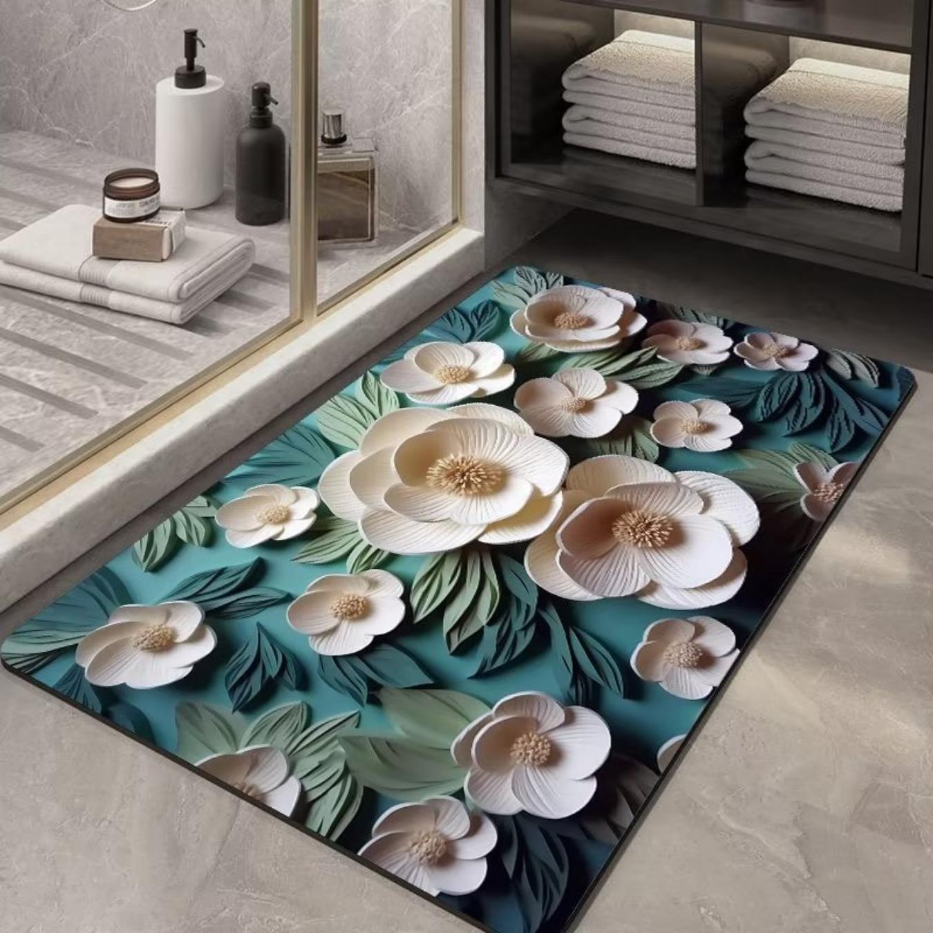 

Діатомовий друк Потовщення килимка для ванної кімнати Нековзкі килими для ванни В умивальнику Килимок на підлозі збоку ванни Килимок для душової кімнати Придверний килимок Memory Foam 3D Pad 600mm*900mm
