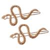 2pcs Elegant Snake Shape Hair Clips for Women Stylish Metal Hairpin Side Bangs Holder Trendy Headwear Accessories
