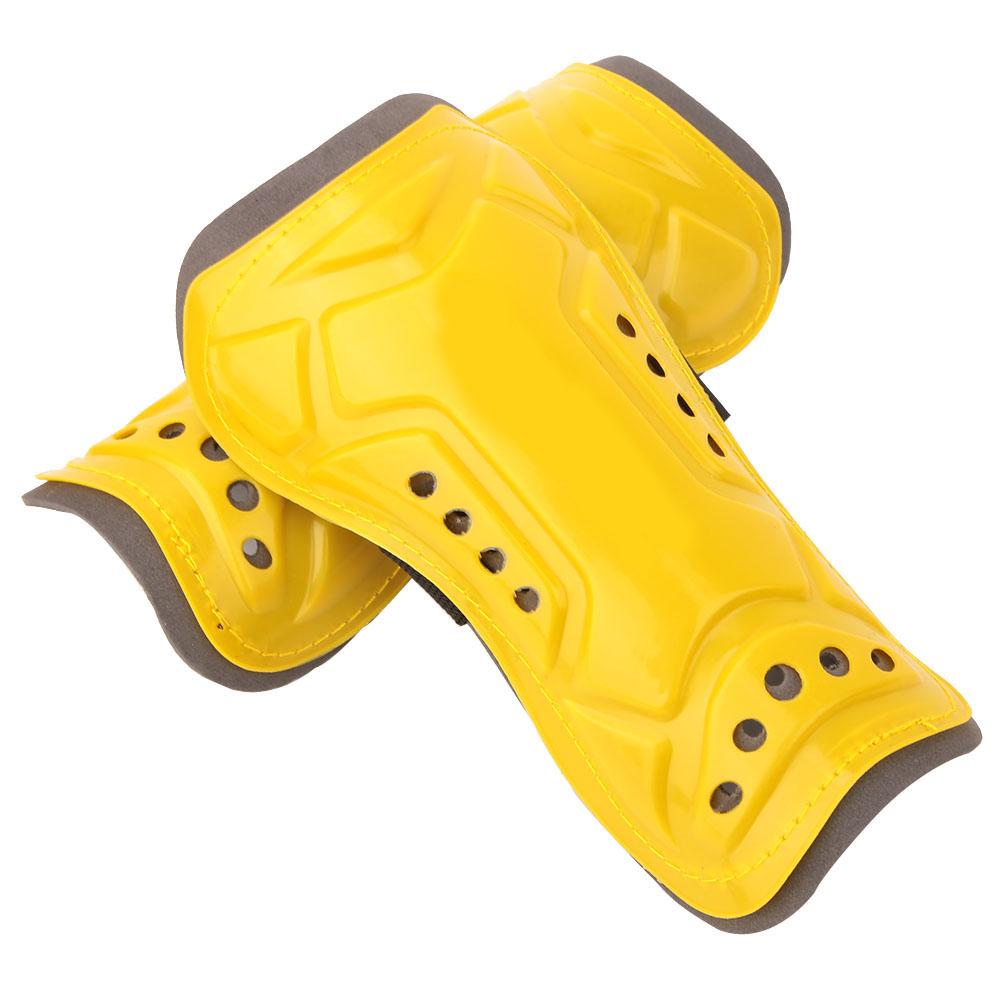 1 Pair Soccer Shin Guards Children Football Training Protection Pads with Buckle Strap(yellow)