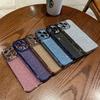 For IPhone 16 Eye Plating Sparkling Powder Phone Case for Apple 15 Promax Straight Edge Transparent All Inclusive Protective Cover