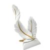 Ornamenti Piumati Eleganti per l'Ingresso Scultura Astratta in Resina con Base per Tavolino Ufficio Decorazione per la Casa