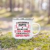 Super Papy Mamie Print Enamel Mug Creative Coffee Cups Drinks Water Milk Cup Enamel Mug Home Drinkware Gifts for Grandma Grandpa