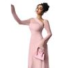 Europe, America 2026 summer new asymmetrical neckline long sleeve elegant fashion temperament dress women