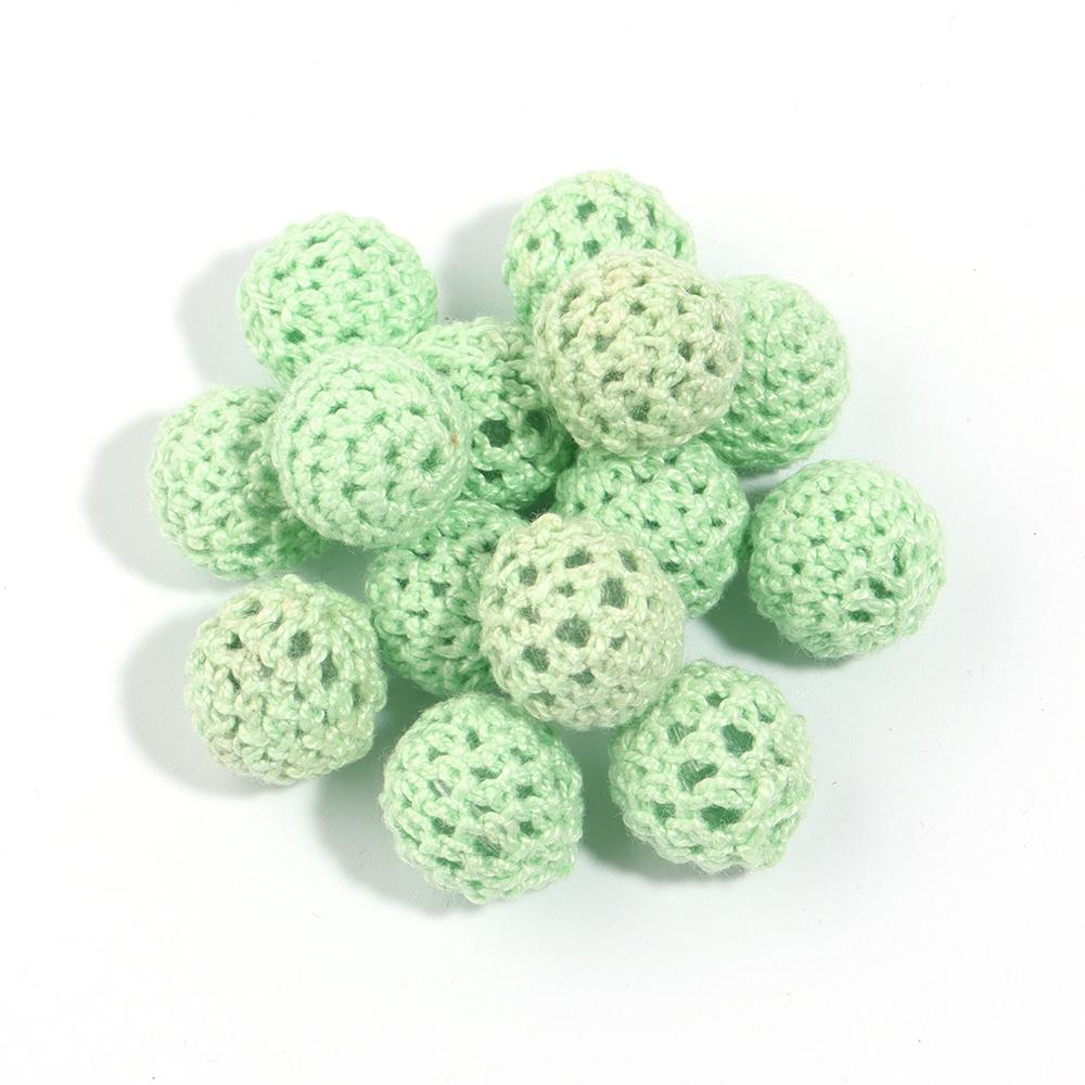 10pcs 14/20mm Acrylic Crochet Beads Colorful Round Knitting Wool Ball Beads For Jewelry Making DIY Necklace Bracelets KeyChain