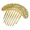 New Chinese Hairpin Retro Hair Comb Hanfu Dish Hairpin Hair Ornament Hollow Carved Comb Gold Ornament Metal Comb