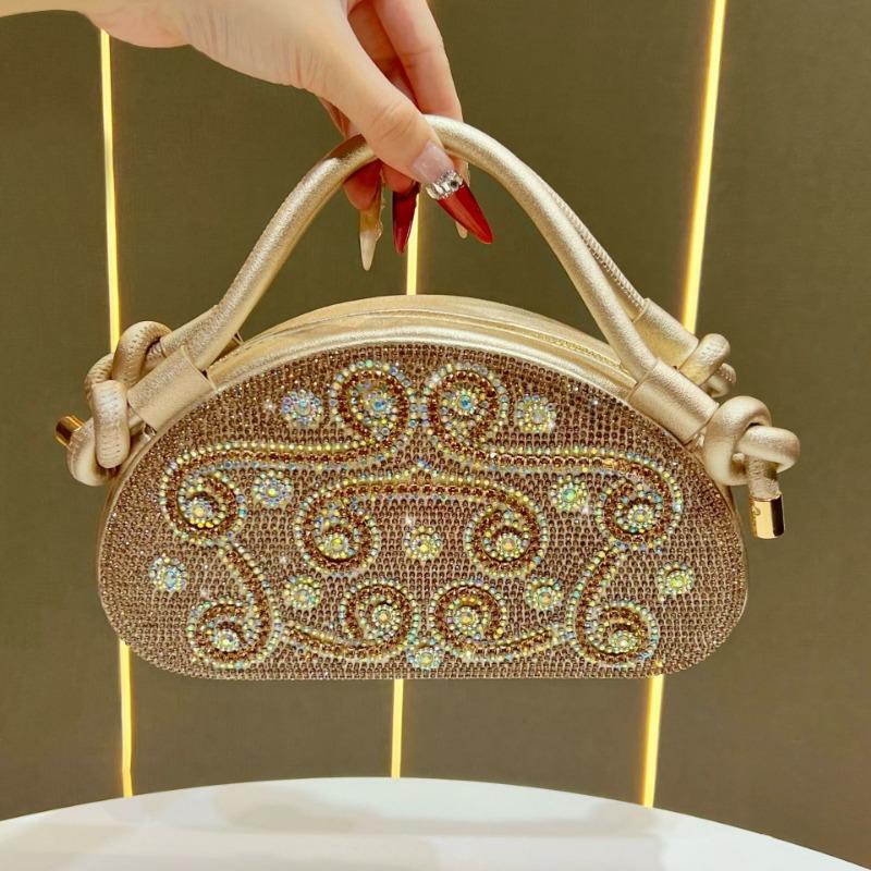 Dinner Bag, Ladies' Handbag, Diamond-encrusted Banquet Clutch, Evening Dress Bag, Water Diamond Women's Bag