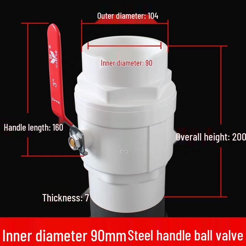 UPVC Steel Handle Ball Valve - Quick Open, Easy Turn Adhesive Water Supply Pipe Valve