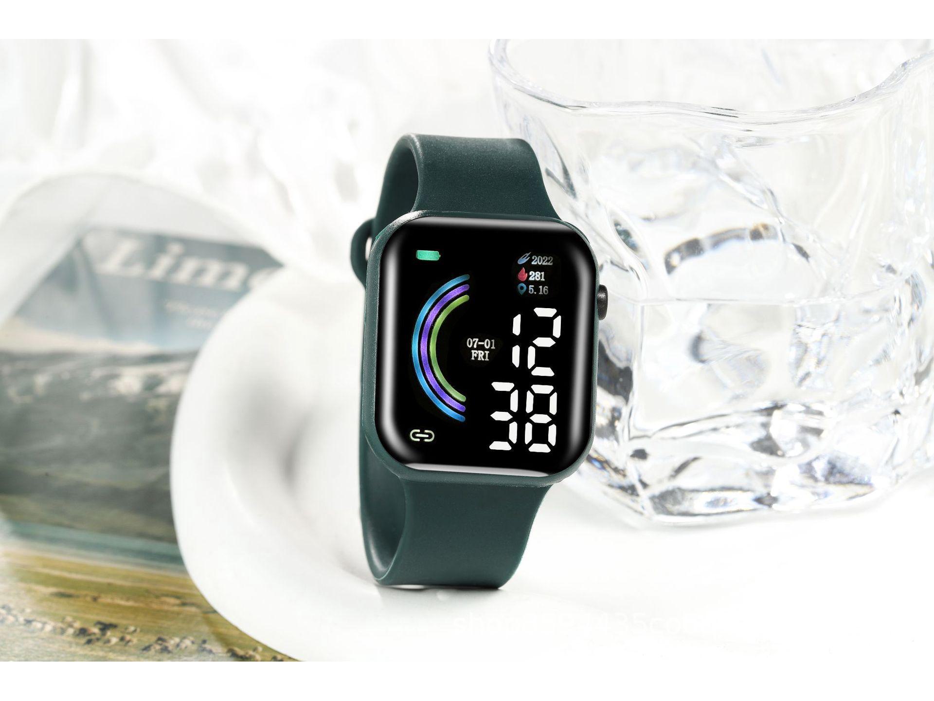 

Детские электронные спортивные часы Rainbow LED 23x2 белый