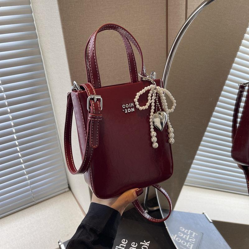 

Популярные повседневные сумки осень и зима женские универсальные новые модные сумки-мессенджеры портативные сумки-ведра бордовый