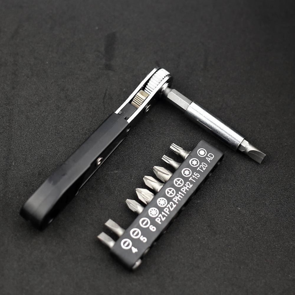 36-Tooth Dual Action Mini Ratchet Wrench Handle with Hexagon and Torx Bit Sockets