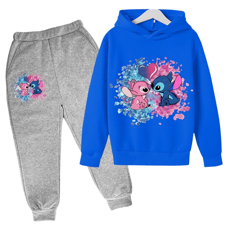 Casual Print Simple Suit Fashion Sweatshirt Loose Clothing Sets Kids Unisex