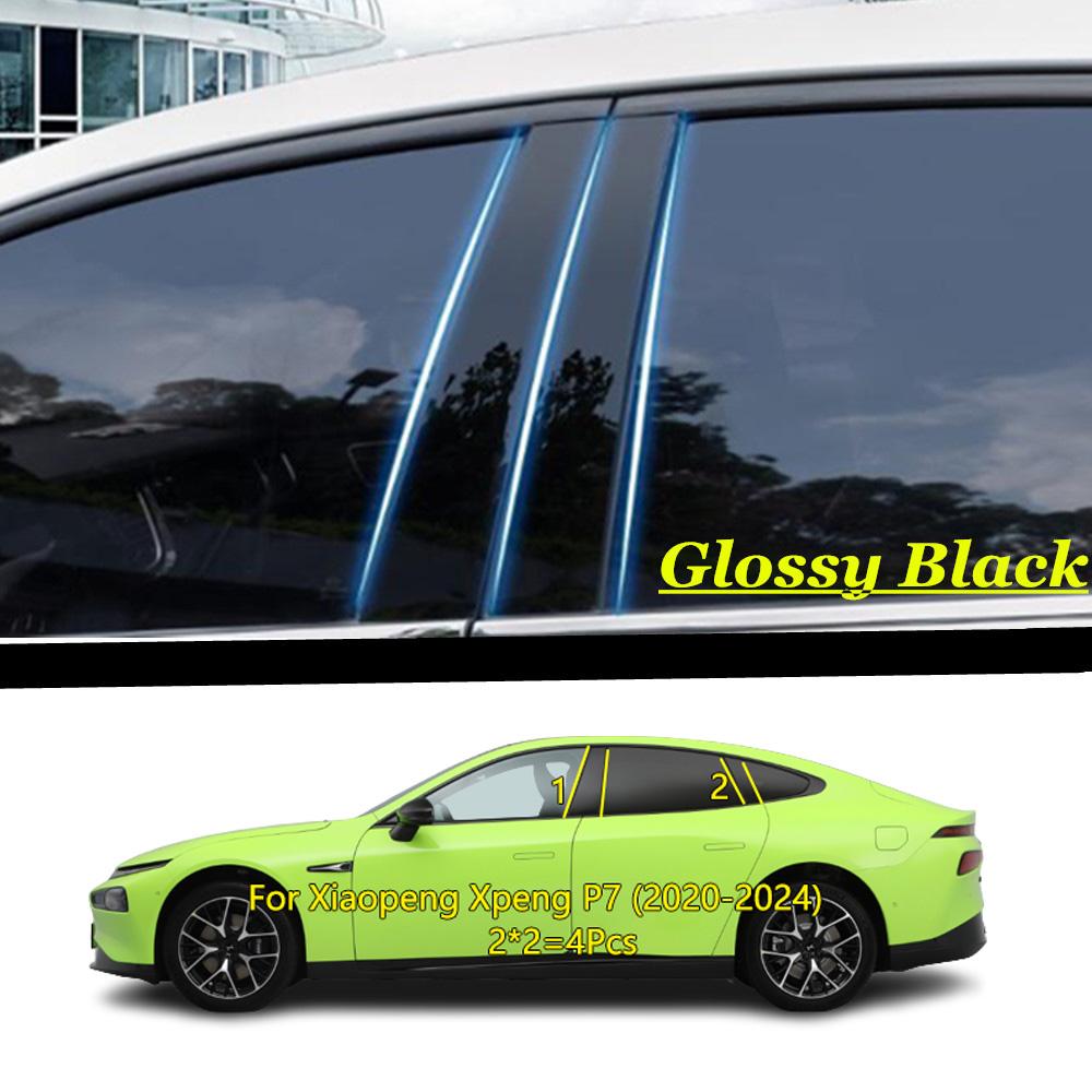 

For Xiaopeng Xpeng P5 P7 2024 Car PC Material Pillar Post Cover Door Trim Window Molding Sticker Accessories for P7 black