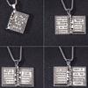 1pc Fashion Alloy Polished Bible Book Design Pendant Necklace for Men and Women Vintage Turned Bible Necklace Gifts for Friend