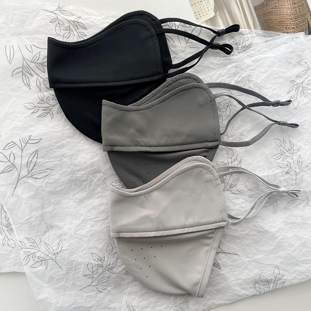 Summer High-Value Sunscreen Three-Dimensional Mask Eye Corner Anti-Ultraviolet Sunshade Mask Solid Color Ice Silk Thin Breathable
