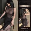 Sexy Cheongsam Dress Elegant Hollowed Out Chest Mesh Transparent Nightgown Tempting Women Sweet Thin Sheer Dress Tops TSY8