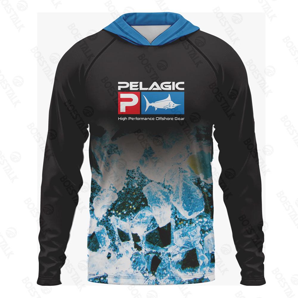 PELAGIC men's and women's long-sleeved breathable sunscreen hooded fishing suit sea fishing boat fishing Luya fishing suit customization
