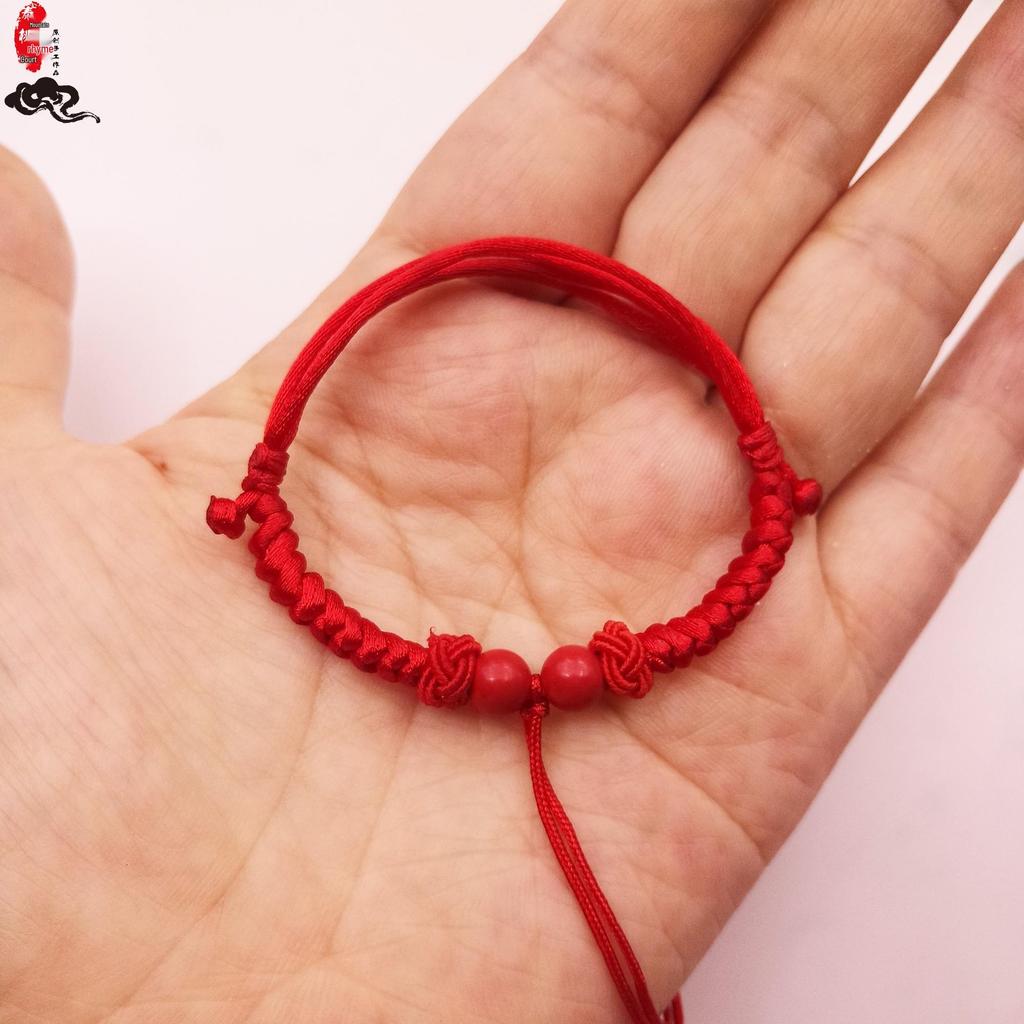 Unisex Baby Colorful Red Rope Anklet Bracelet with Gold, Silver & Jade Charms