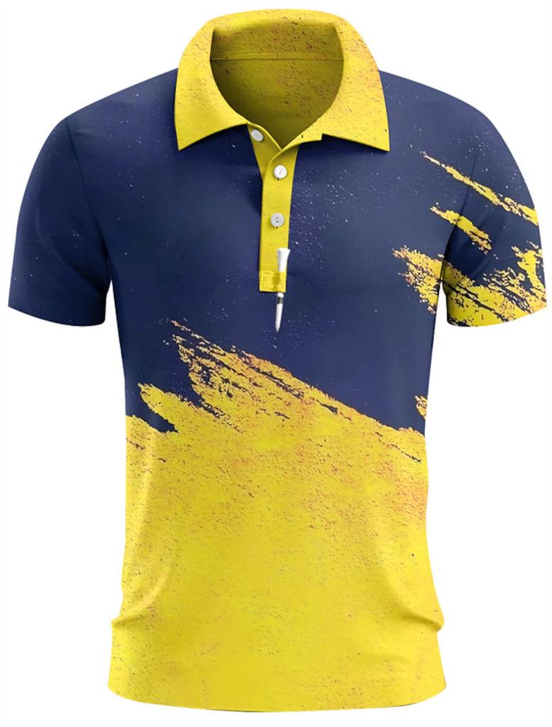 Men's Polo Shirts Golf Shirt Button Up Breathable Quick Dry Moisture Wicking Short Sleeve Man
