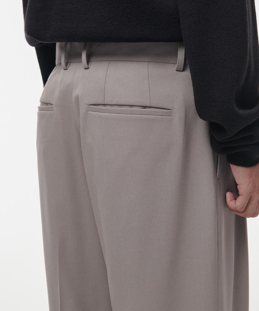 Musinsa Standard Double Button Two-Pleat Wide Slacks [Grayish Beige]