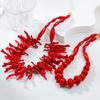 Bohemian Red Coral Necklace Set: European & American Style for Women