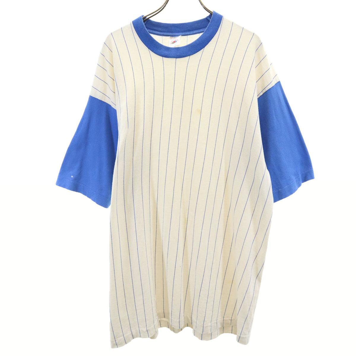 

FRUIT OF THE LOOM 90-е Сделано в США Футболка с коротким рукавом Старый полосатый узор Мужская Б/У