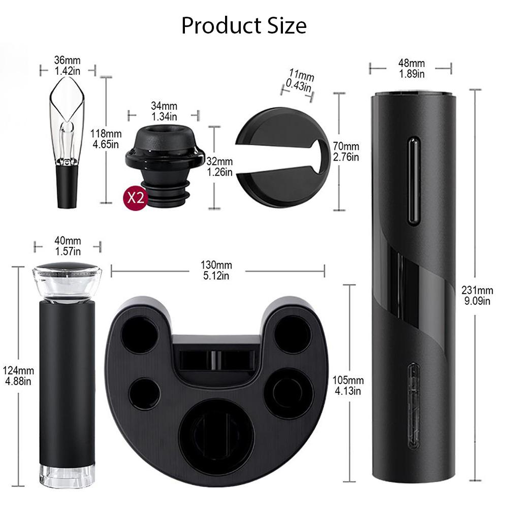 AIKARO Electric Wine Bottle Opener Automatic Electronic Corkscrew (Set with Base)