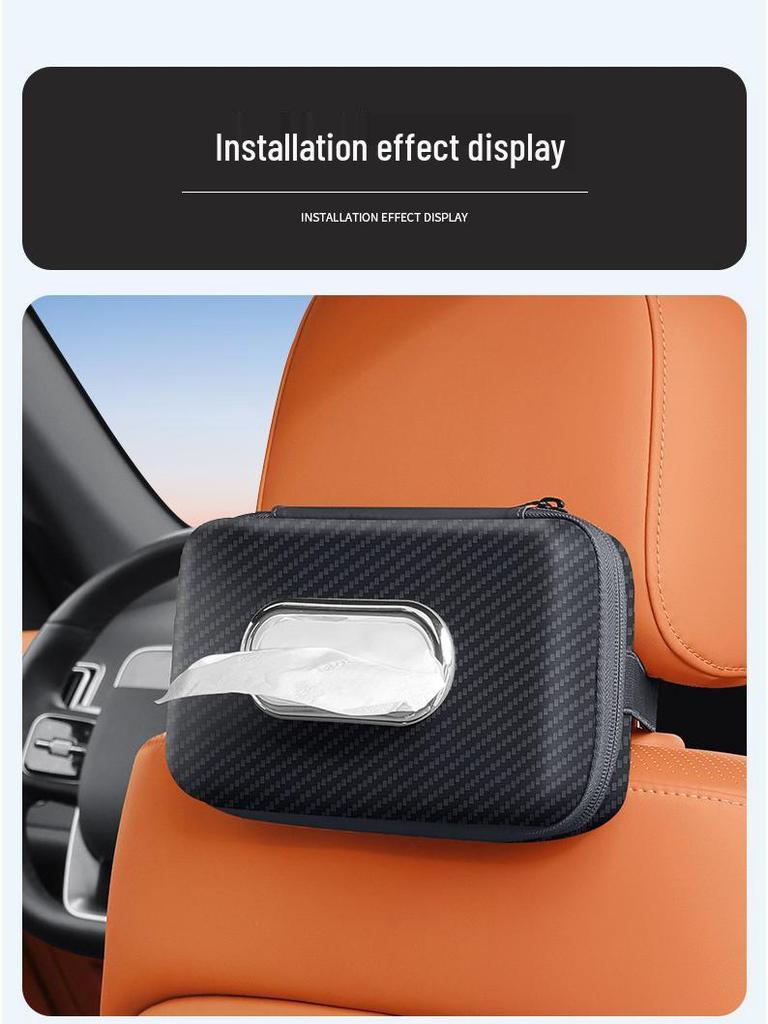 Car-Mounted Armrest Tissue Box - Hanging Design for High-End Car Interiors
