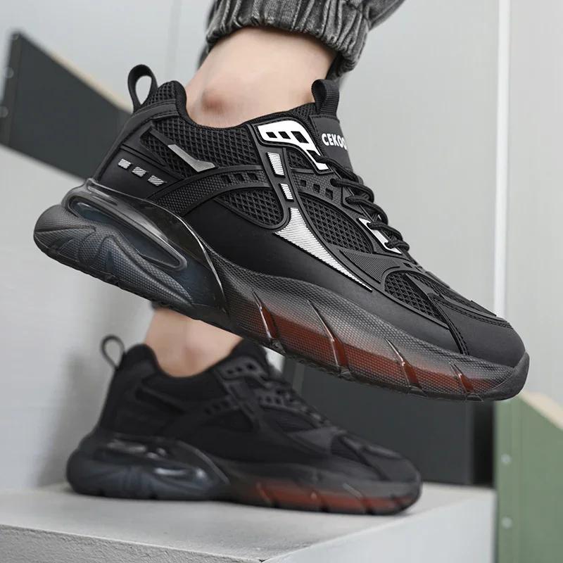 Herren Herbst Mesh Atmungsaktiver Tennis Sneaker Outdoor Dicke Sohle Rutschfest Trendige Lässige Laufschuhe Tenis Para Hombre