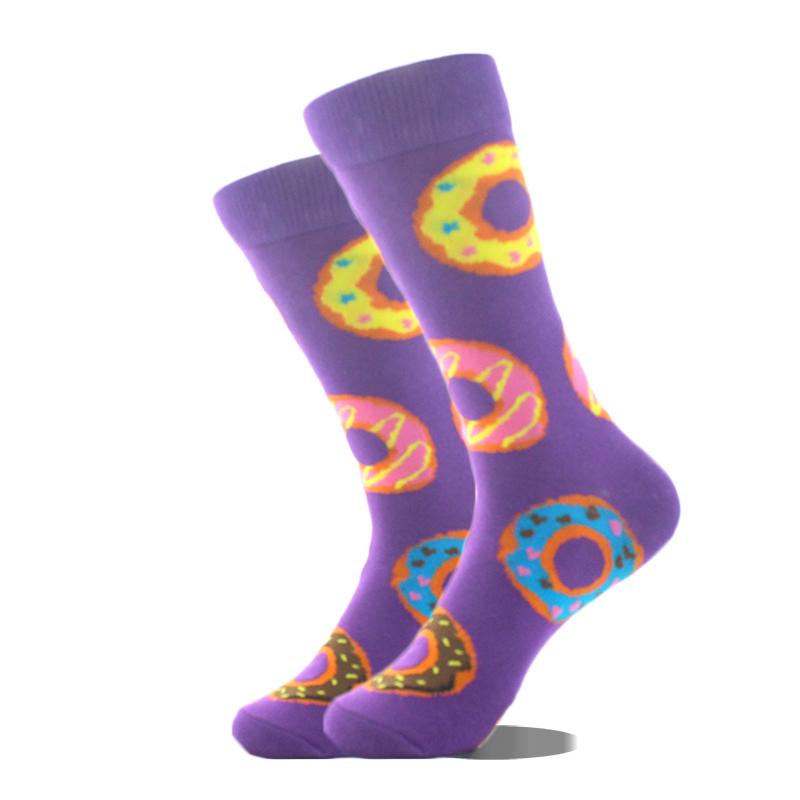 Happy Design Ctue Funny Socks Men Animals Food Pattern Sokken  Divertidos Jacquard Calcetines Unisex Hip Hop Skateboard Sox