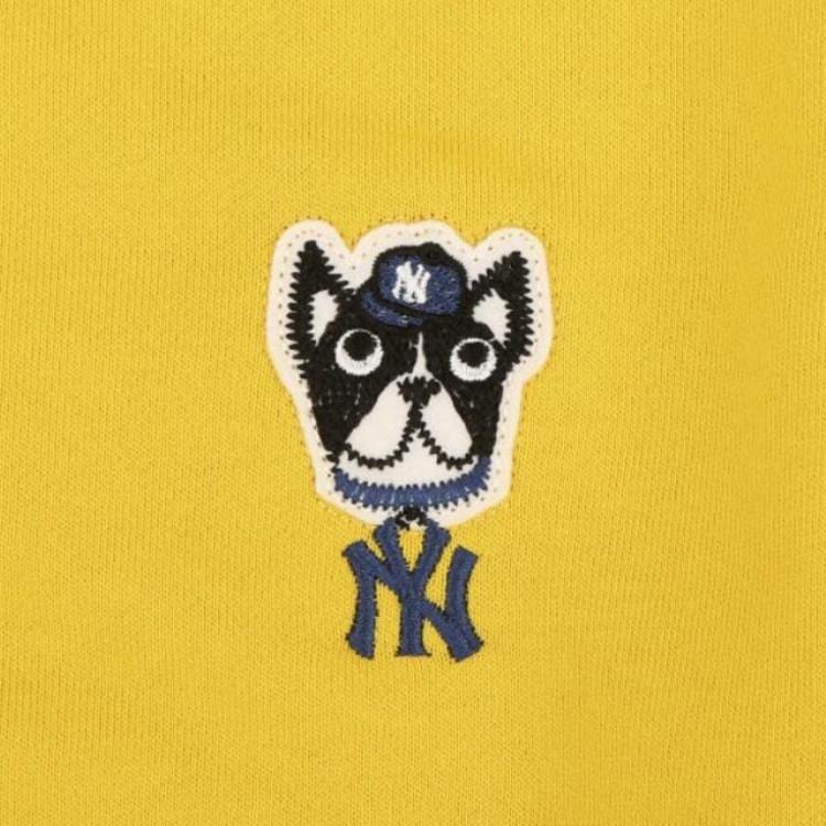 MLB Sweatshirts Unisex Yellow Crew Neck Moderate Regular 31MTC1941-50Y XS