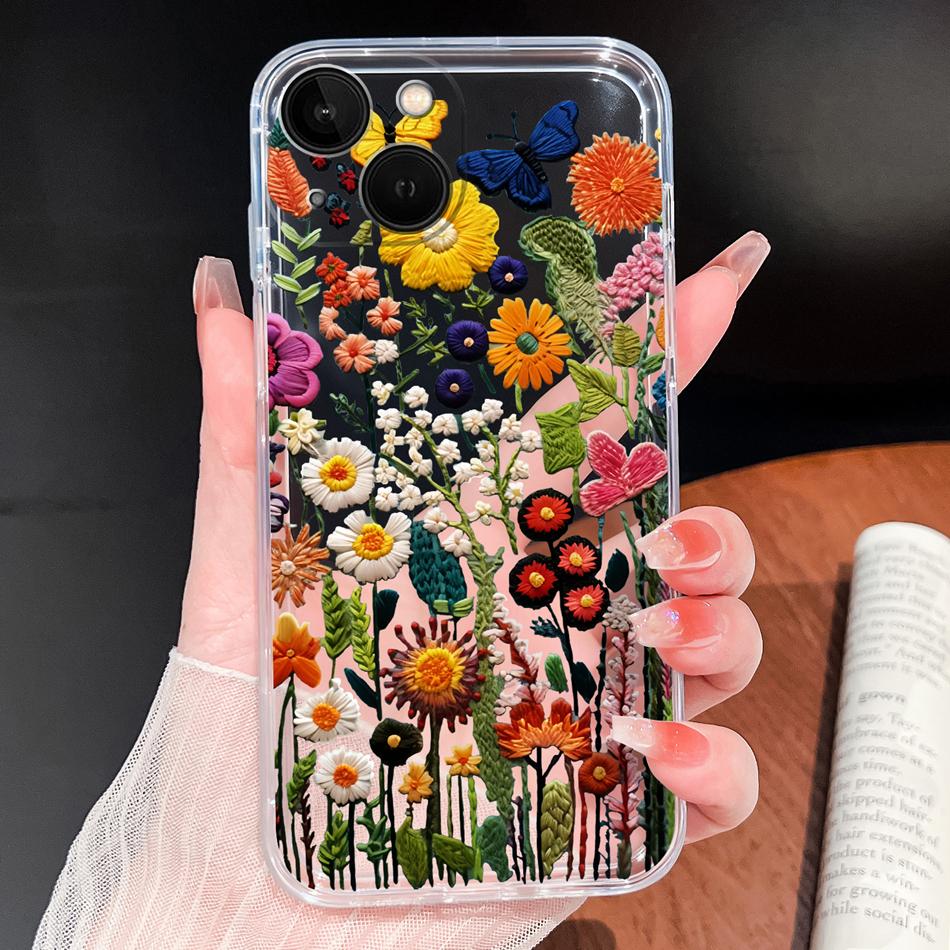 For iPhone 13 Pro Max 13 mini Phone Case Butterfly Patterns Soft Slim Transparent Silicone Cover For iPhone13 Lightweight Funda