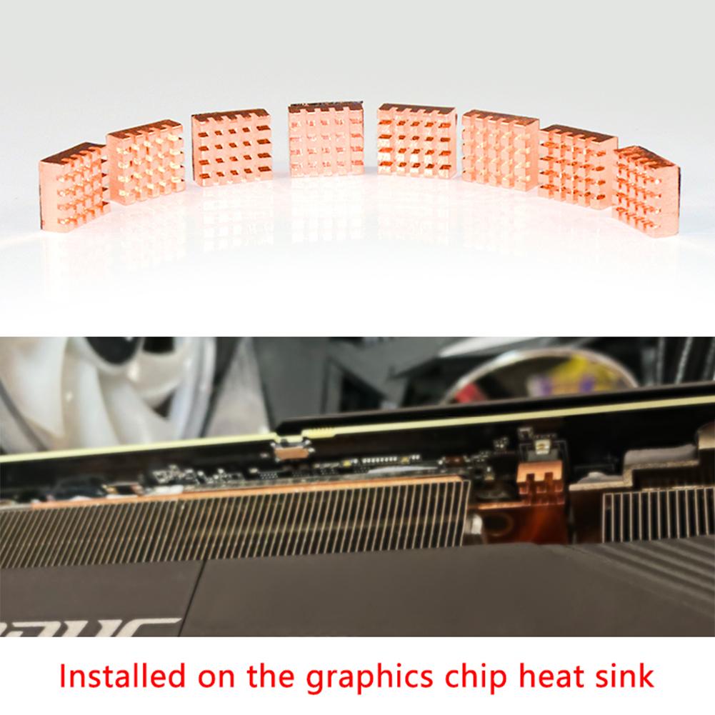 8Pcs Pure Copper Laptop Notebook Cooler Heat Sink Memory IC Chipset Radiator Mini Laptop Graphics Card Computer