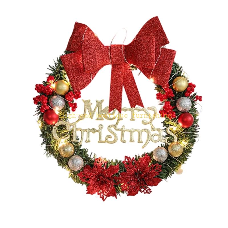 

Christmas Decorative Wreath Festival Wall Hanging Decoration Holiday Door Wreath for Doorway Wall Mantels Hallway Window