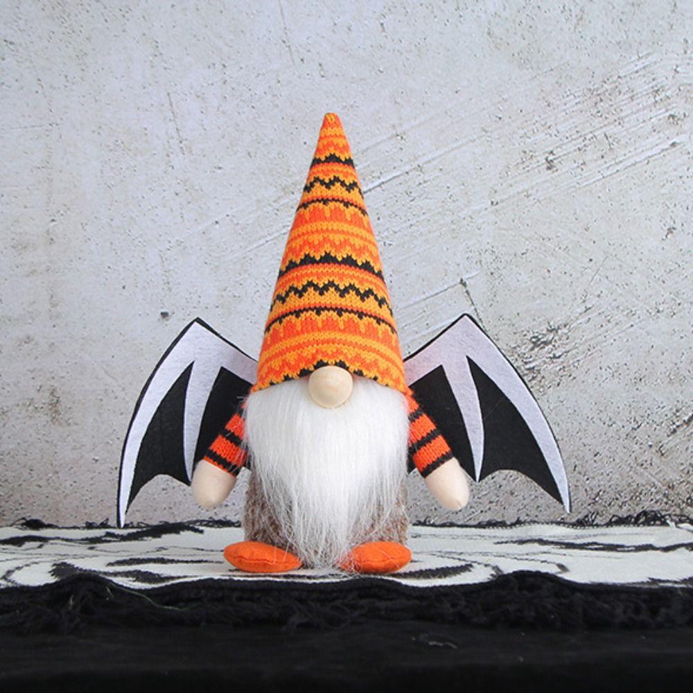 Cute Halloween Wings Doll Funny Knitted Plush Doll Crafts Faceless Doll New Year