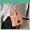 New 2023 Autumn Winter Fashion Plush Tote Bag For Women Large Size Street Style Crossbody Handbag
