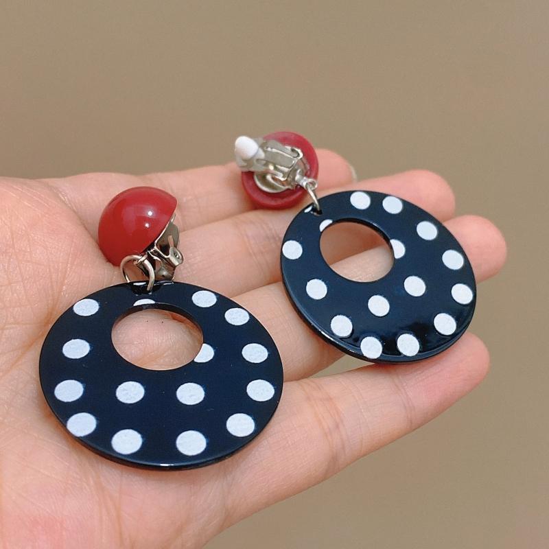 Adorables Boucles d'Oreilles Clips en Acrylique Fleur Pour Femmes Bohème Coréen Grand Géométrique Rond Carré Long Pendant Boucle d'Oreille Clip Bijoux