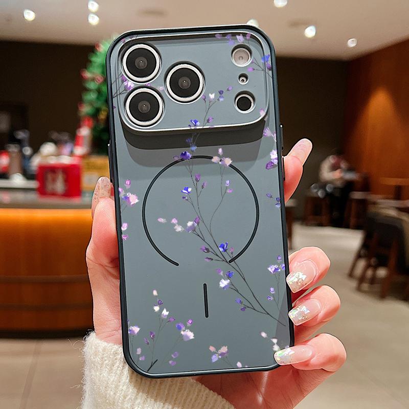 Kolorowy Wzor Kwiatów Etui Na iPhone 17 Pro Max Magnetyczne Do Magsafe Hybrydowe Cienkie Matowe Pokrowiec Na iPhone 16 15 14 13 Pro Max